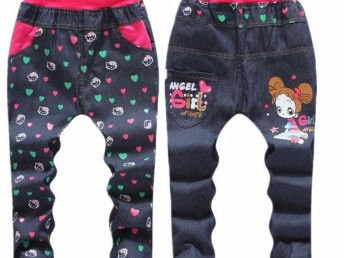圖 5元夏季爆款卡通牛仔長褲批發(fā)貨到付款3 7歲小朋友七分褲批發(fā) 廣州服裝 鞋帽 箱包